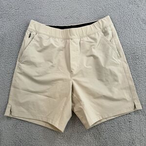Public Rec Shorts Mens 34 Beige Flex Stretch Elastic Waist Performance Unlined